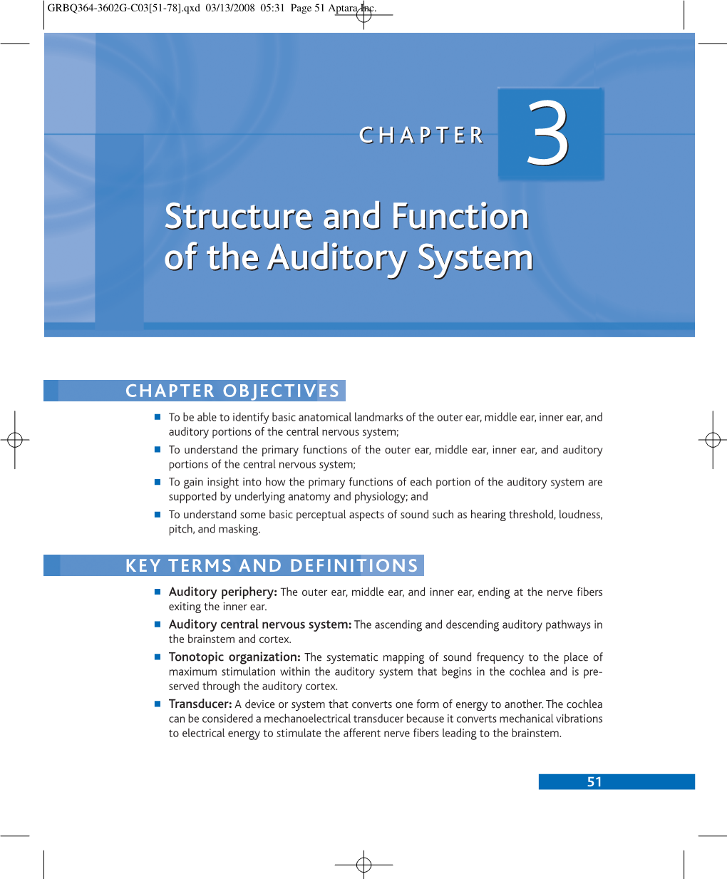 CHAPTER 3 Structure and Function of the Auditory System