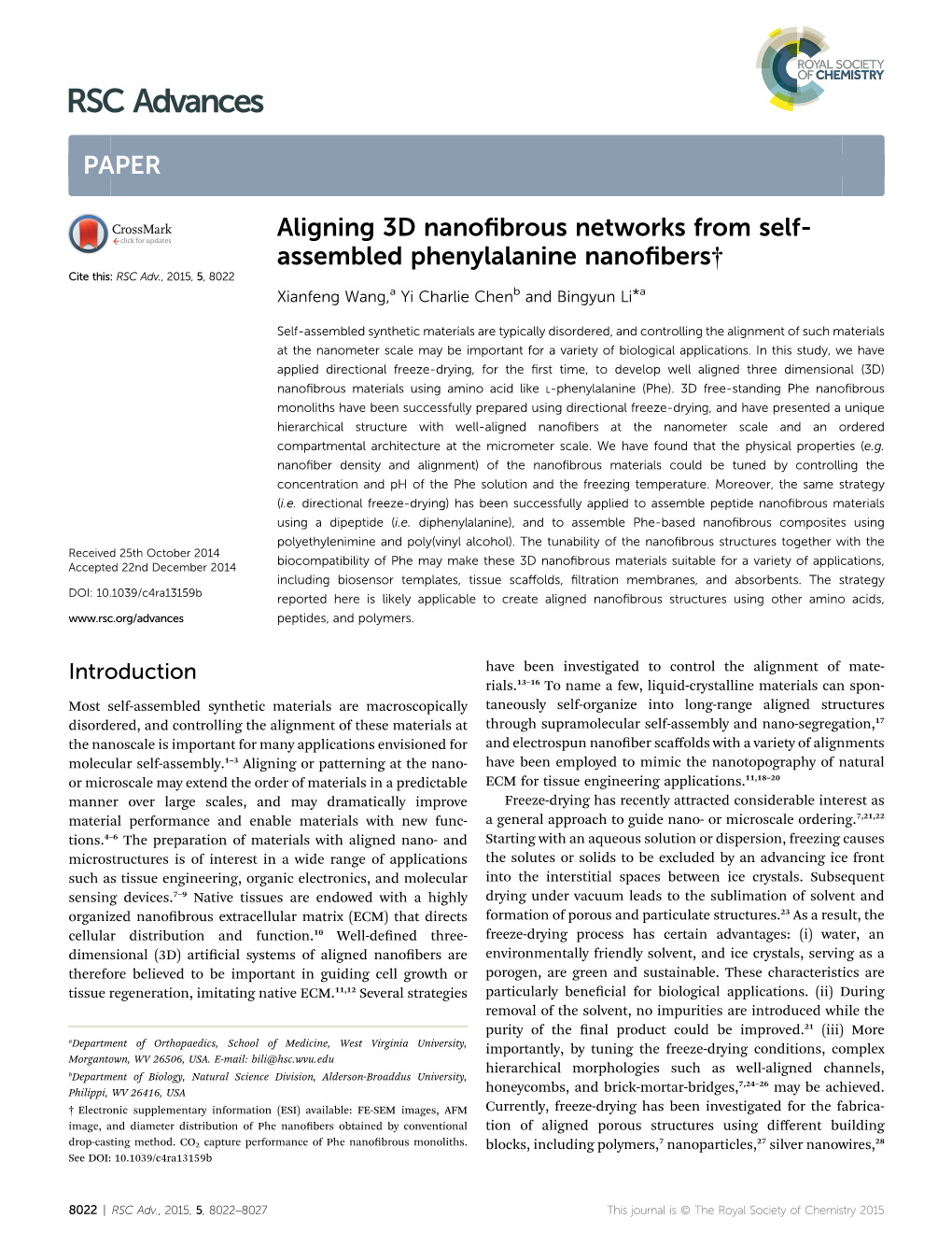 Aligning 3D Nanofibrous Networks from Self-Assembled Phenylalanine