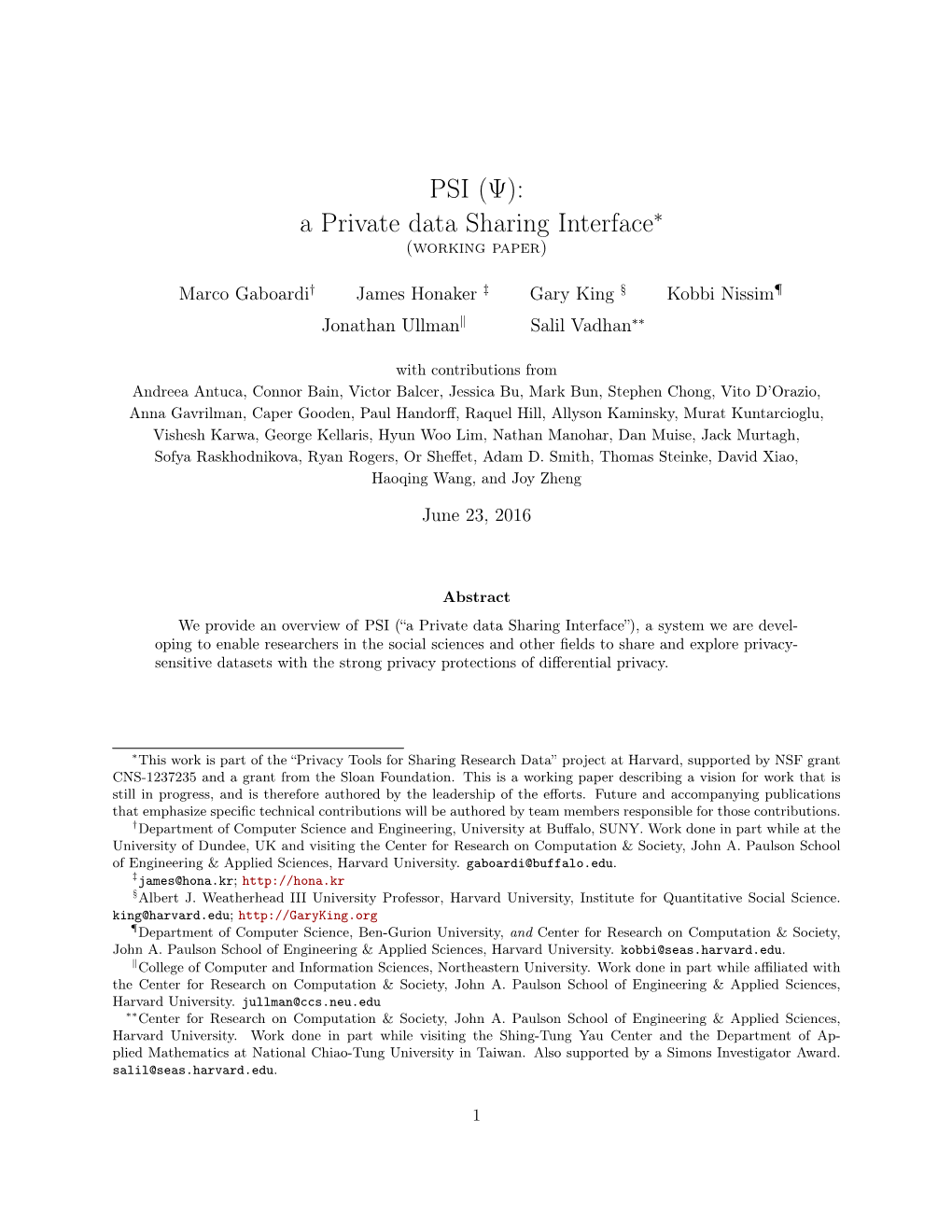 PSI (Ψ): a Private Data Sharing Interface∗ (Working Paper)