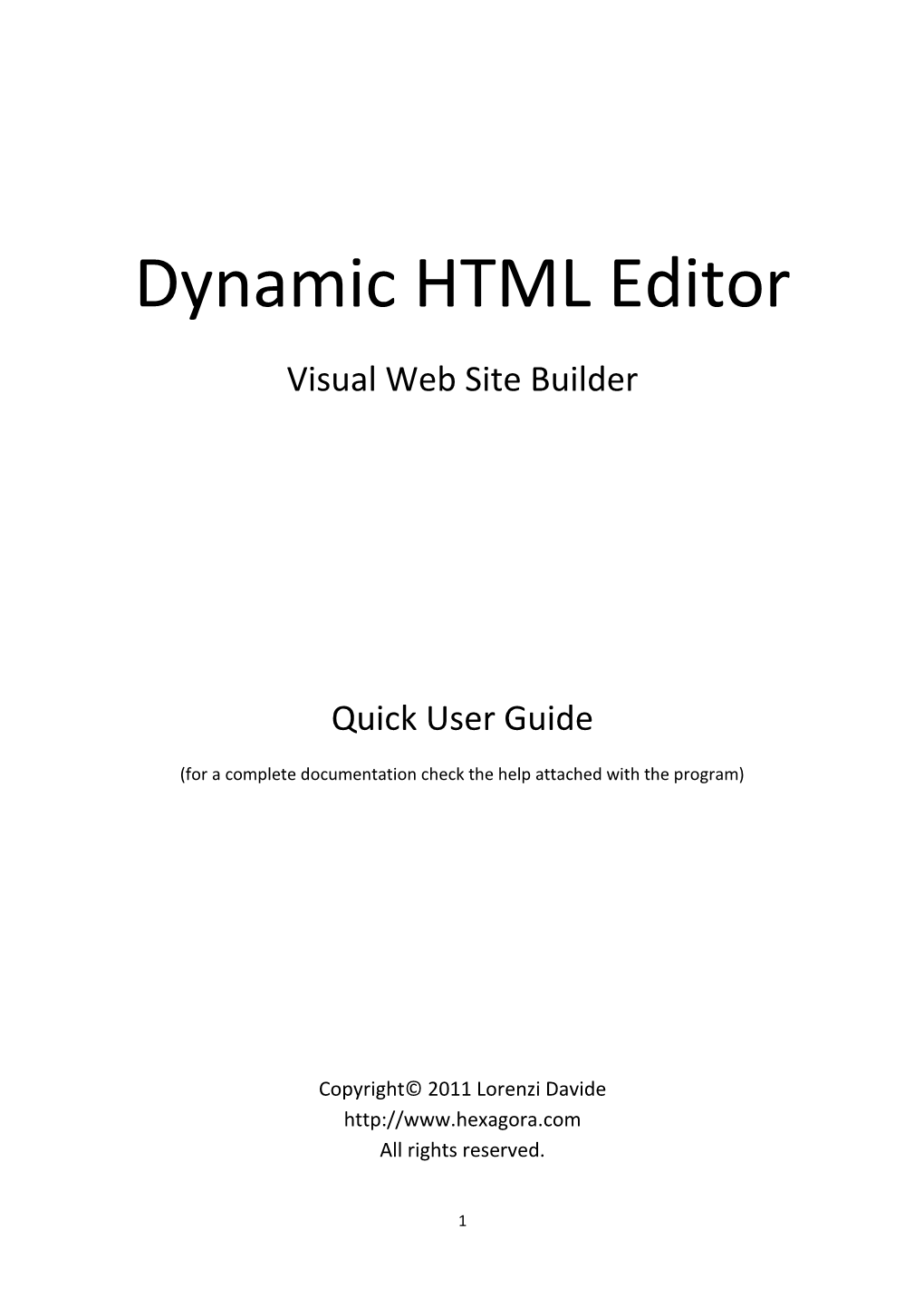 Dynamic HTML Editor