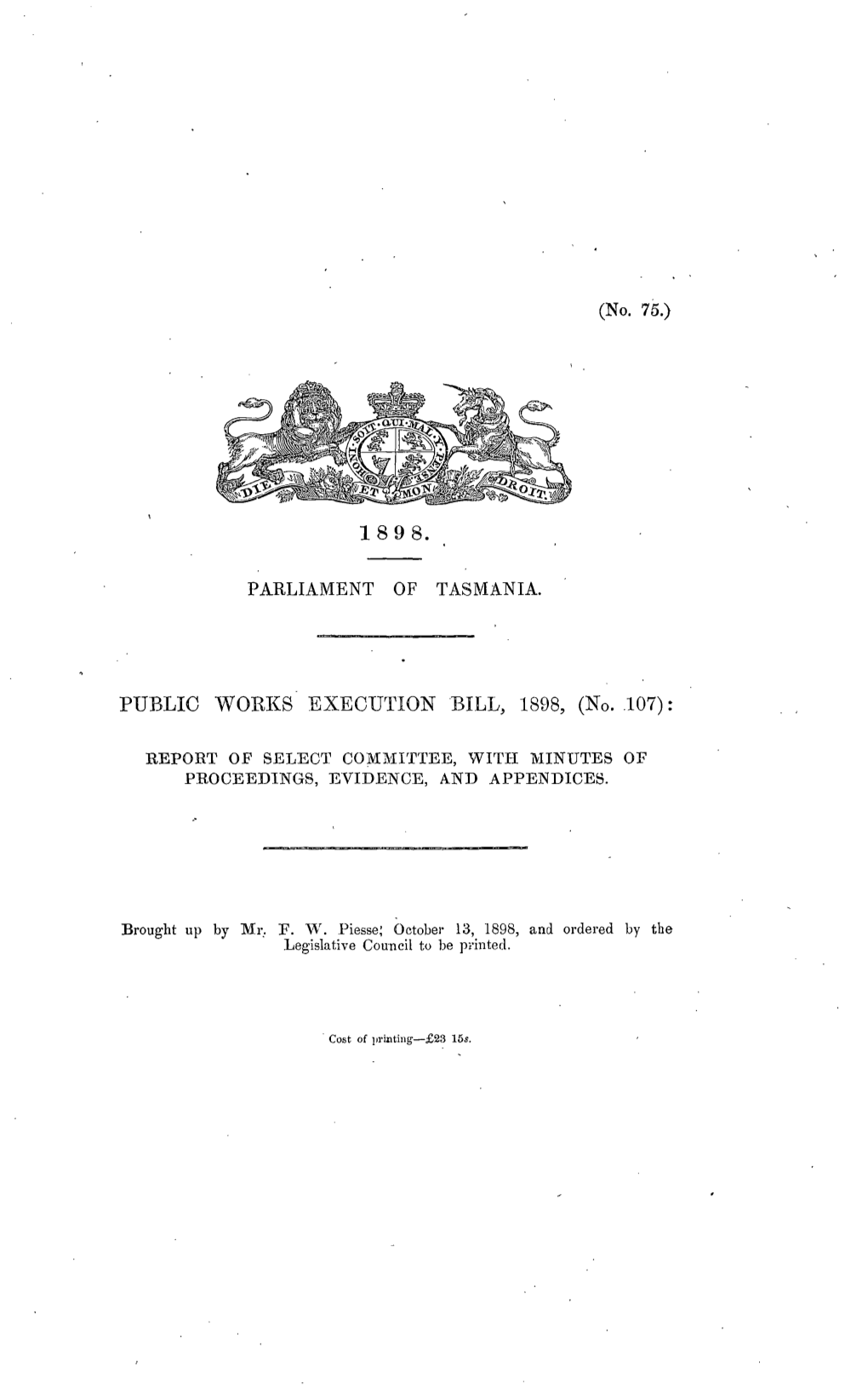 Public Works Execution Bill, 1898, (No. 107)
