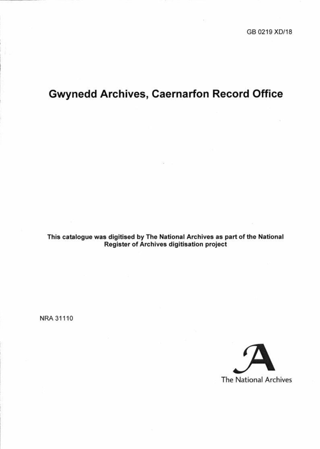 Gwynedd Archives, Caernarfon Record Office