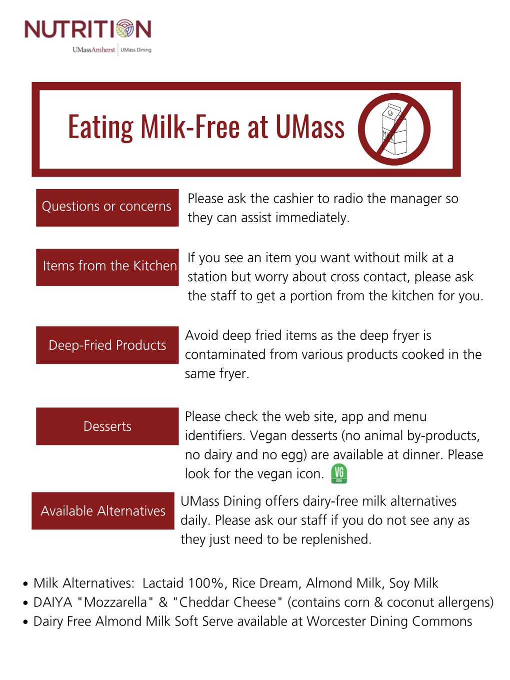 Milk-Free at Umass