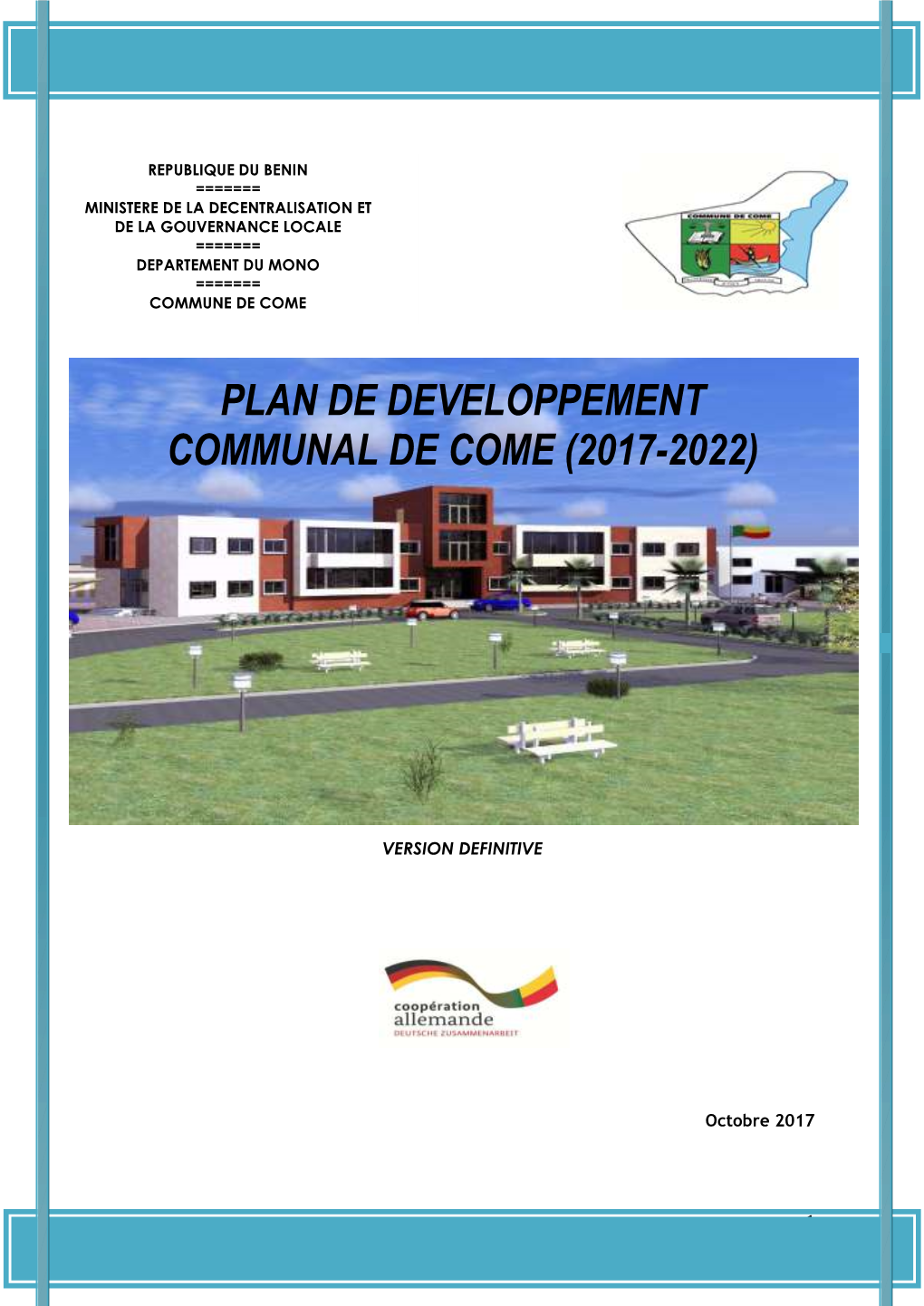 Plan De Developpement Communal De Come (2017-2022)
