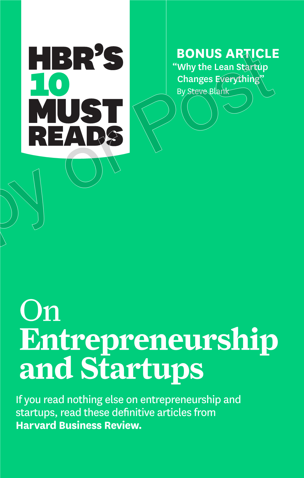 HBR's 10 Must Reads on Entrepreneurship and Startups