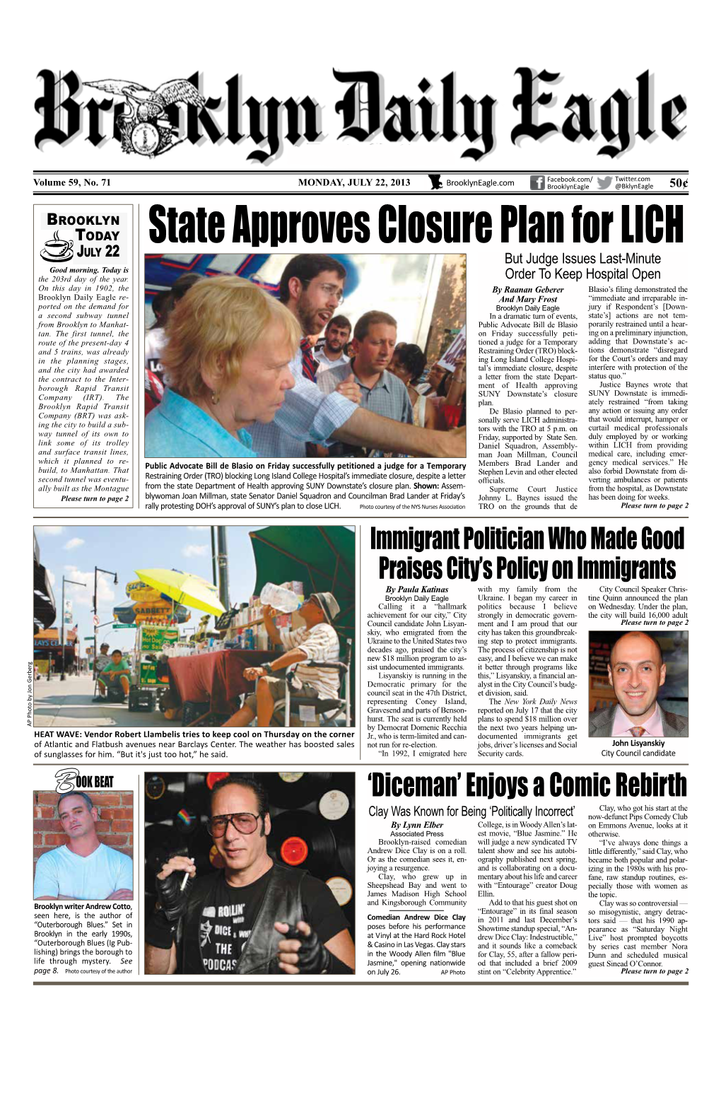 State Approves Closure Plan for LICH JULY 22 but Judge Issues Last-Minute Good Morning