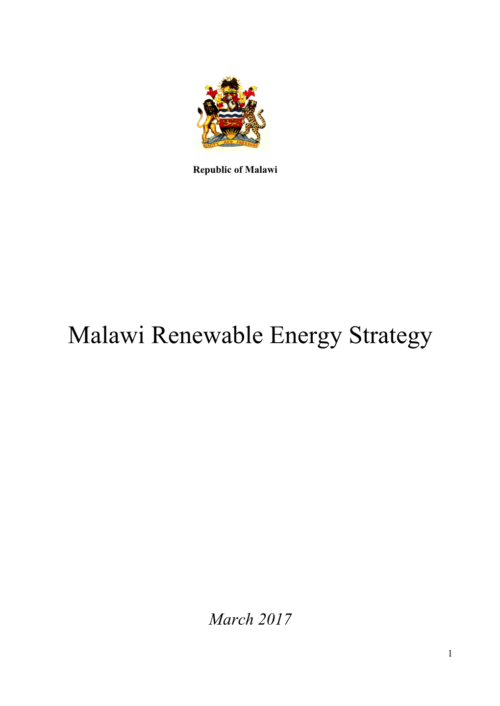 Malawi Renewable Energy Strategy Final.Pdf