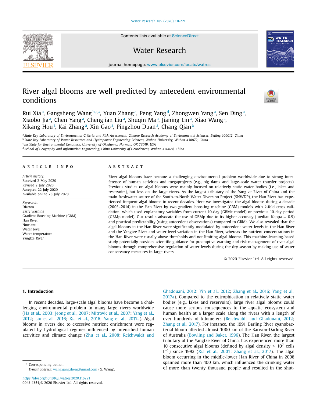 River Algal Blooms Are Well Predicted by Antecedent Environmental Conditions