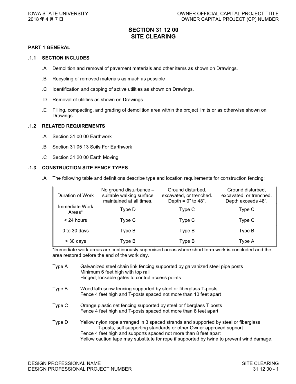 Iowa State University Owner Official Capital Project Title