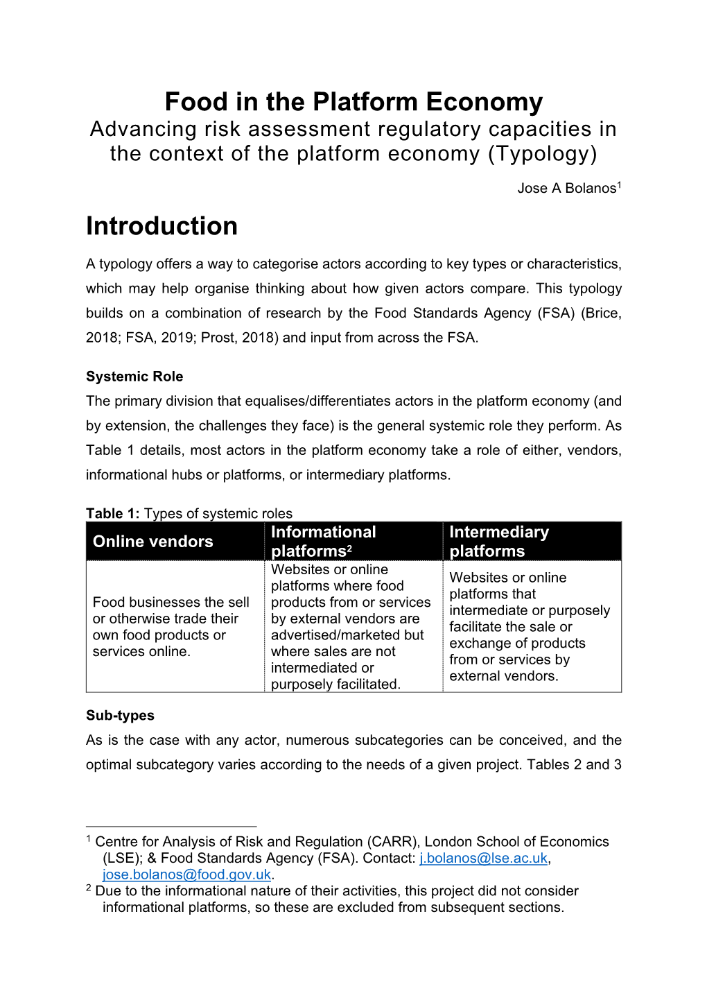 View Food in the Platform Economy