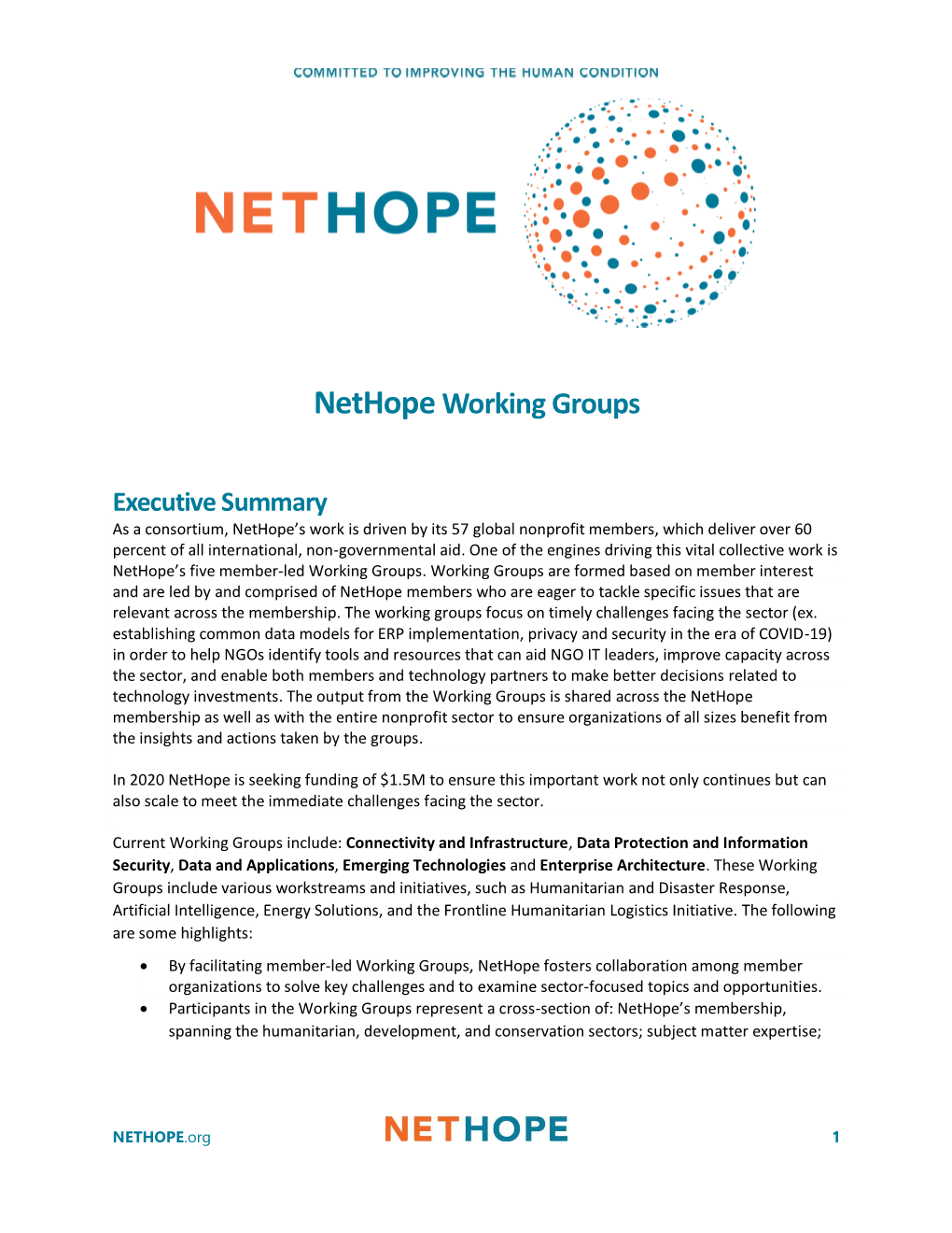 Nethope Working Groups