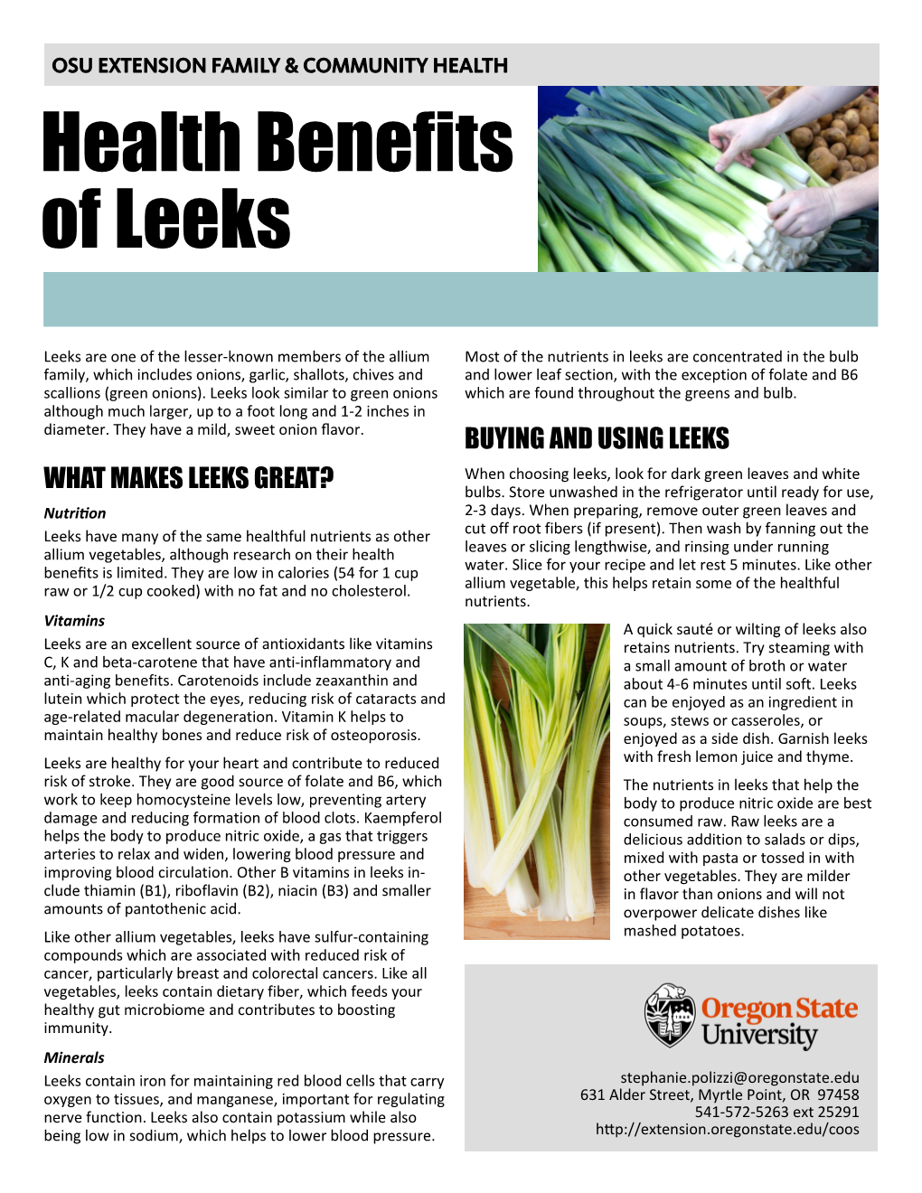 Health Benefits of Leeks