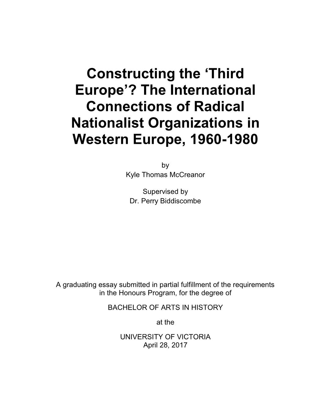 Constructing the 'Third Europe'? the International