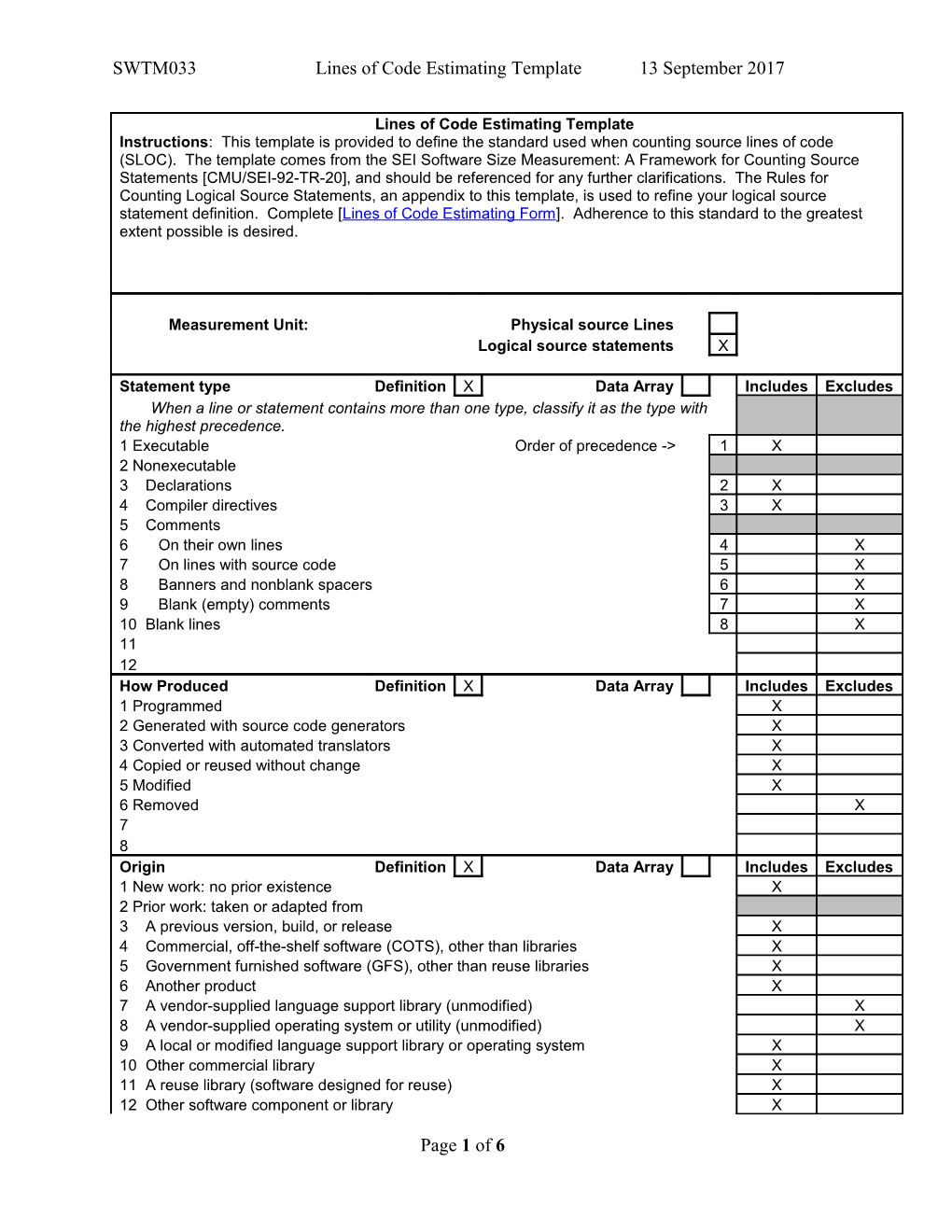 Appendix a -Rules for Counting Logical Source Statements