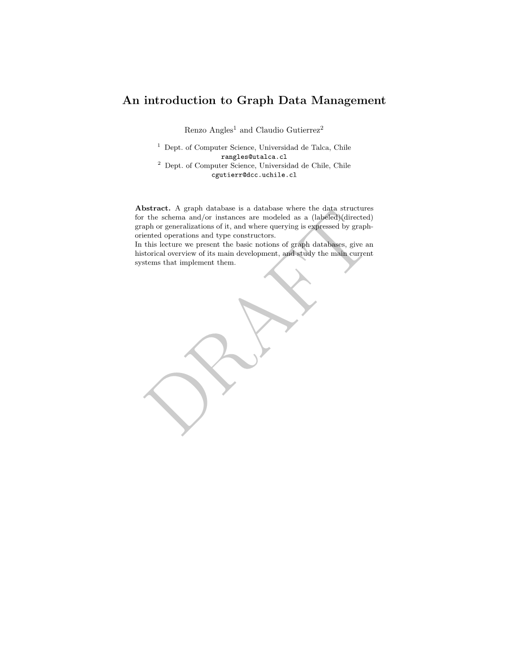 An Introduction to Graph Data Management