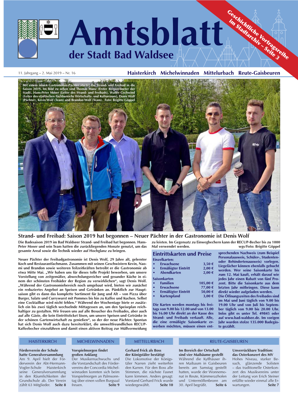 Amtsblatt Nr. 16 – 02.05.2019