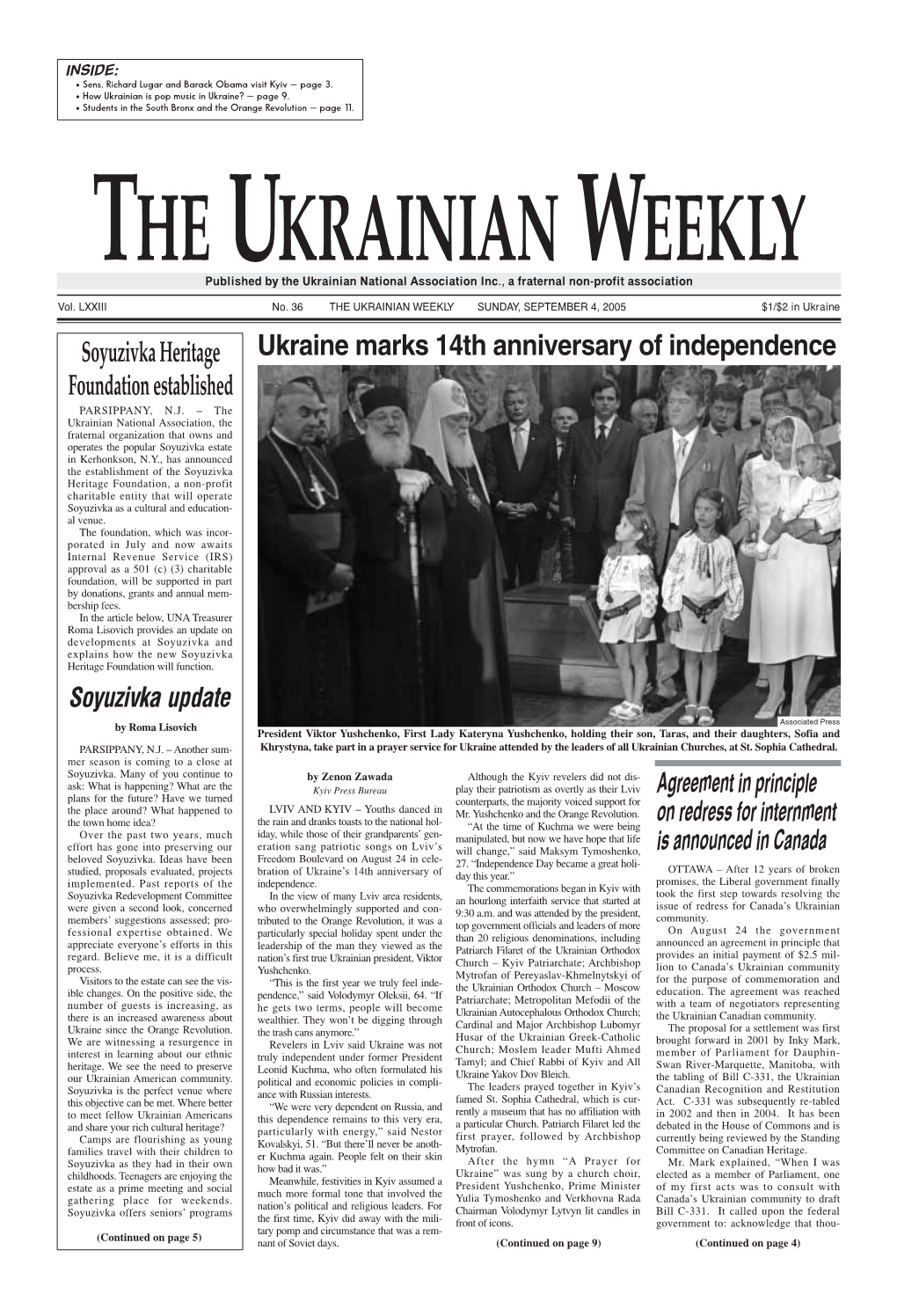 The Ukrainian Weekly 2005, No.36