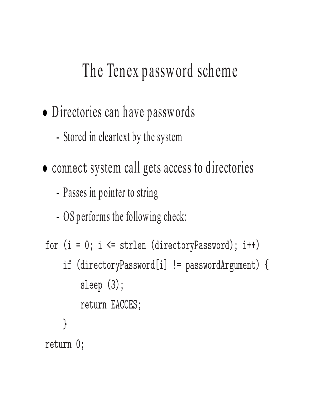 The Tenex Password Scheme