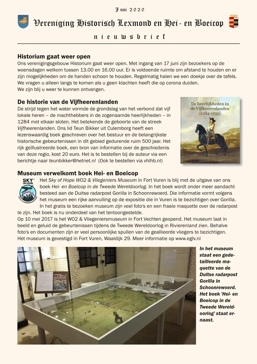 Vereniging Historisch Lexmond En Hei- En Boeicop N I E U W S B R I E F