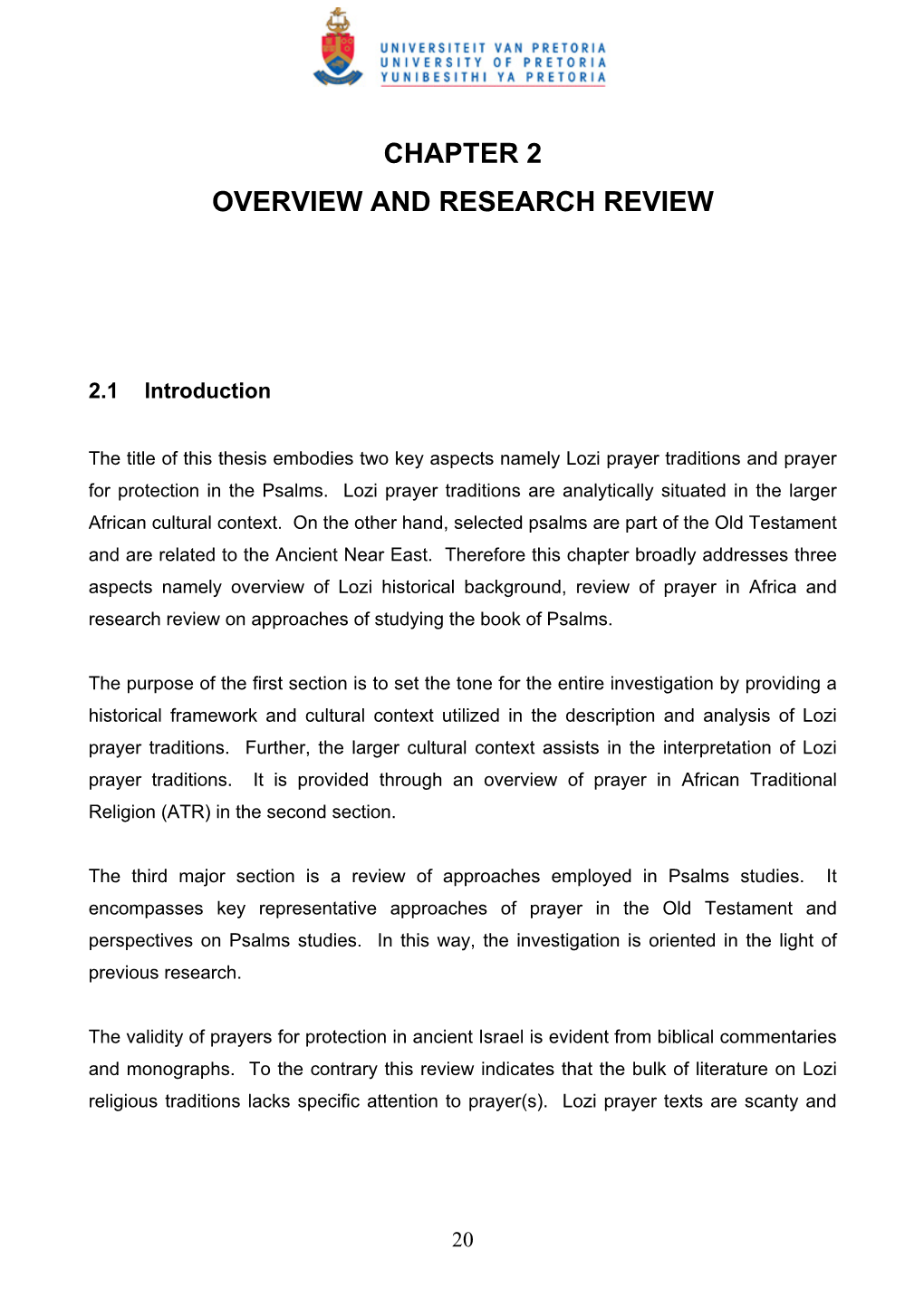 Chapter 2 Overview and Research Review