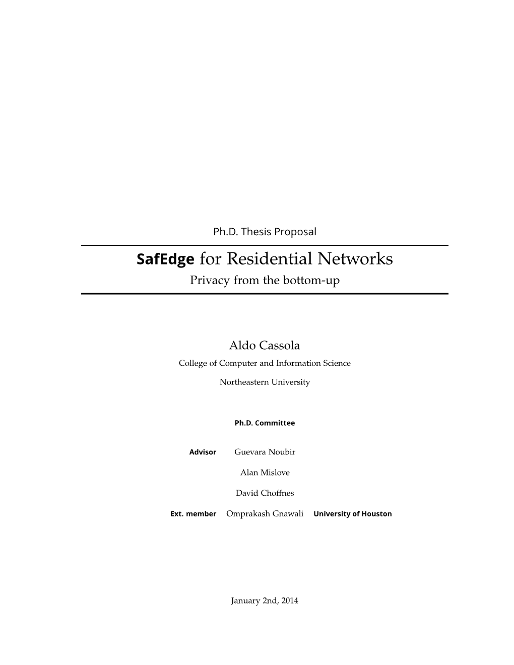 Safedge for Residential Networks Privacy from the Bottom-Up