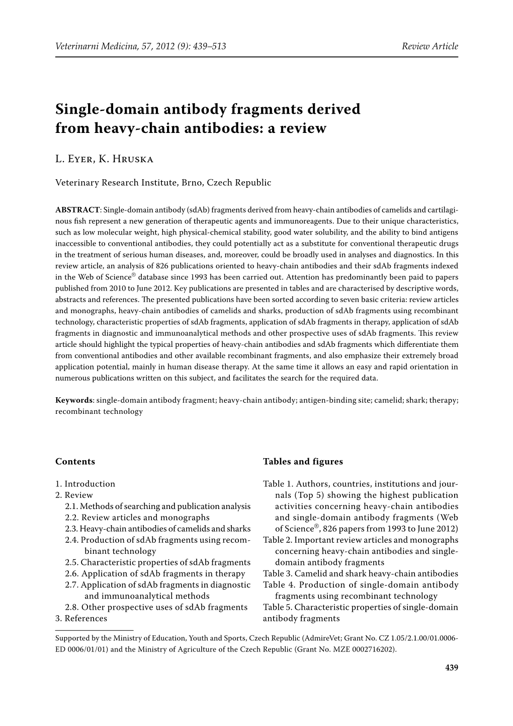 Single-Domain Antibody Fragments Derived from Heavy-Chain Antibodies: a Review