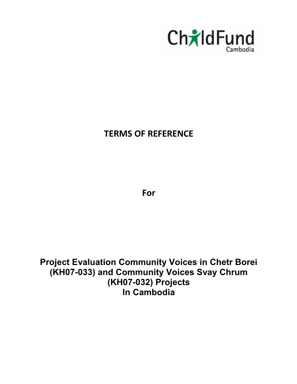 Terms of Reference