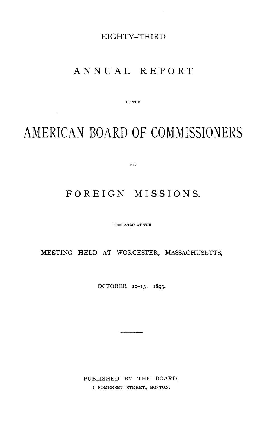 American Board of Commissioners