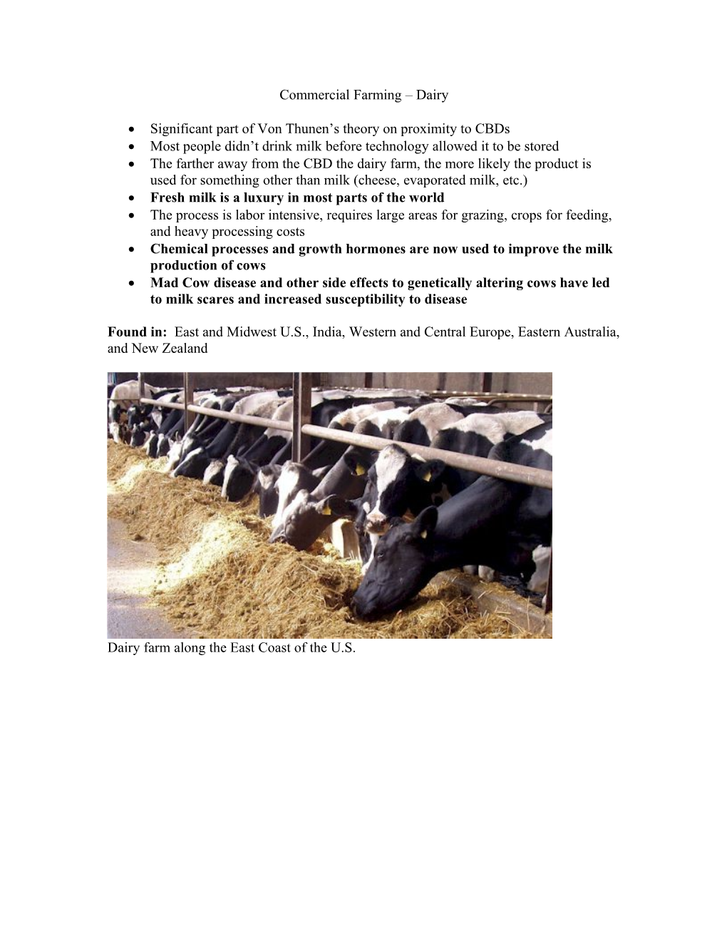 Commercial Farming - Dairy