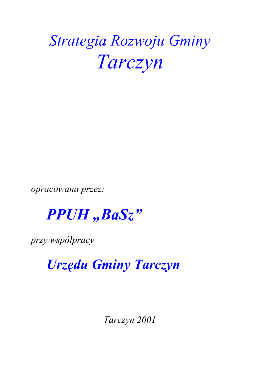 Strategia Rozwoju Gminy Tarczyn