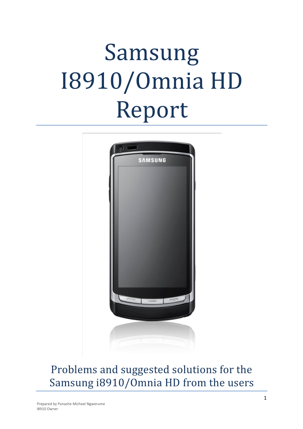 Samsung I8910/Omnia HD Report