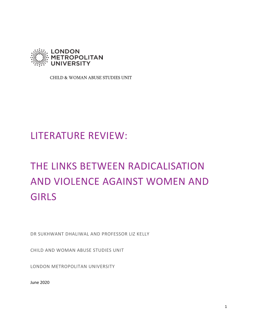 The Links Between Radicalisation and Violence Against Women and Girls