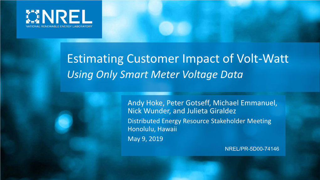 Estimating Customer Impact of Volt-Watt Using Only Smart Meter Voltage Data