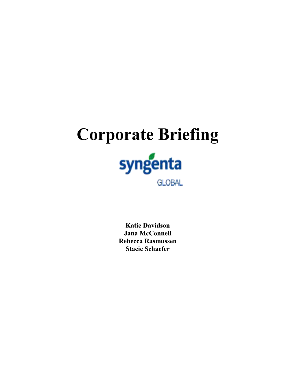 Corporate Briefing