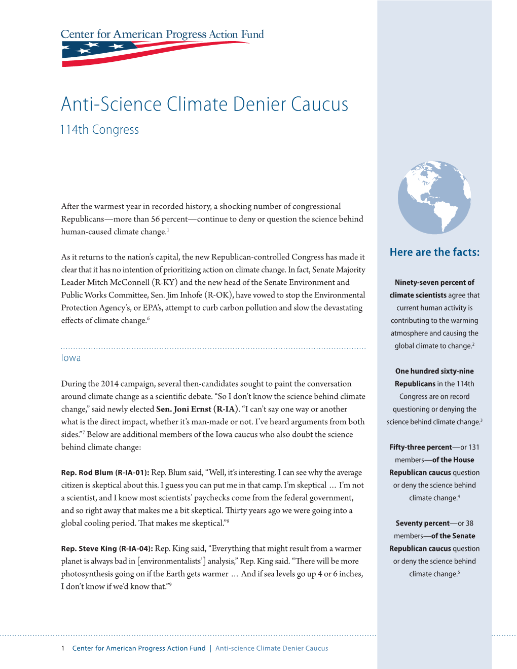 Anti-Science Climate Denier Caucus 114Th Congress