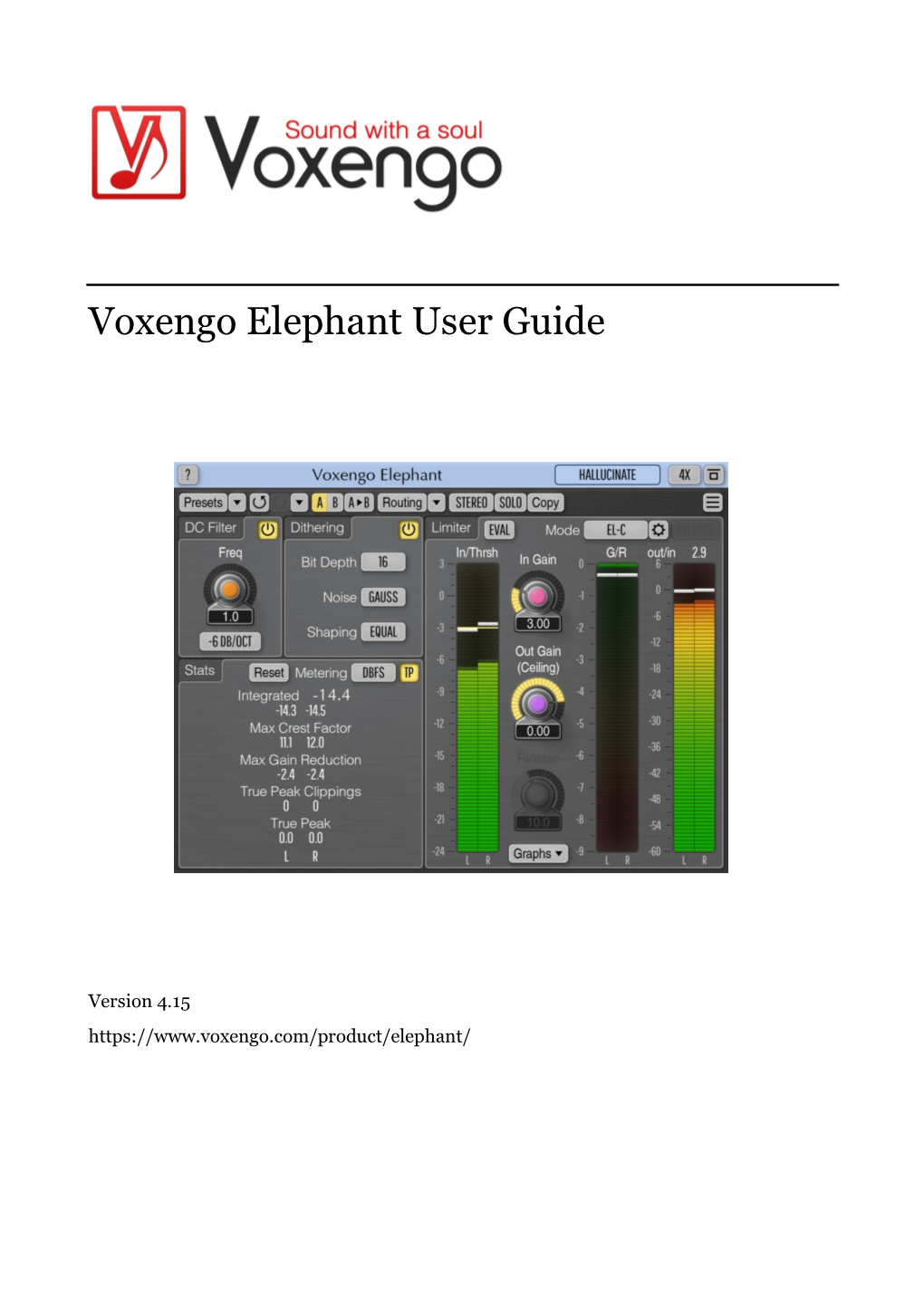 Voxengo Elephant User Guide