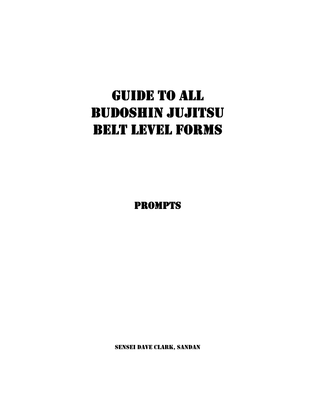 Guide to All Budoshin Jujitsu Belt Level Forms