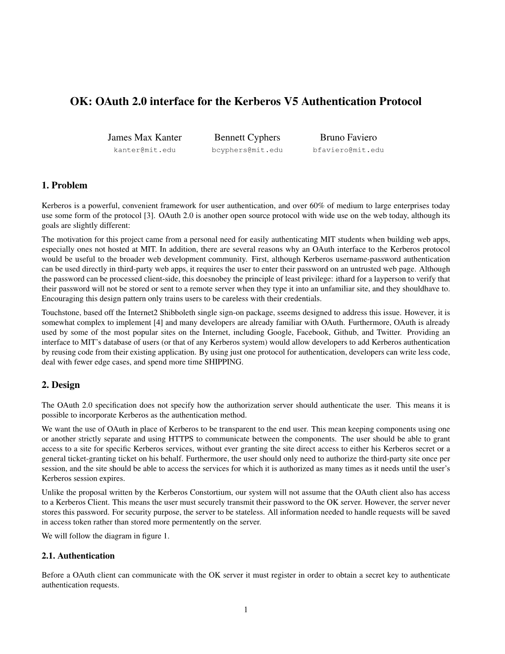 Oauth 2.0 Interface for the Kerberos V5 Authentication Protocol