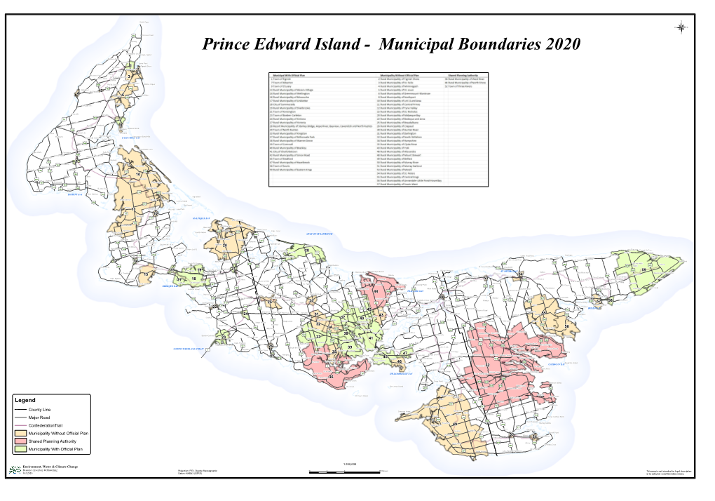 Municipal Boundaries 2020 Skinners Pond Ascension Judes Point Waterford Tignish Shore Peterville 1 Tignish Corner Harper 2 Leoville Pleasant View St