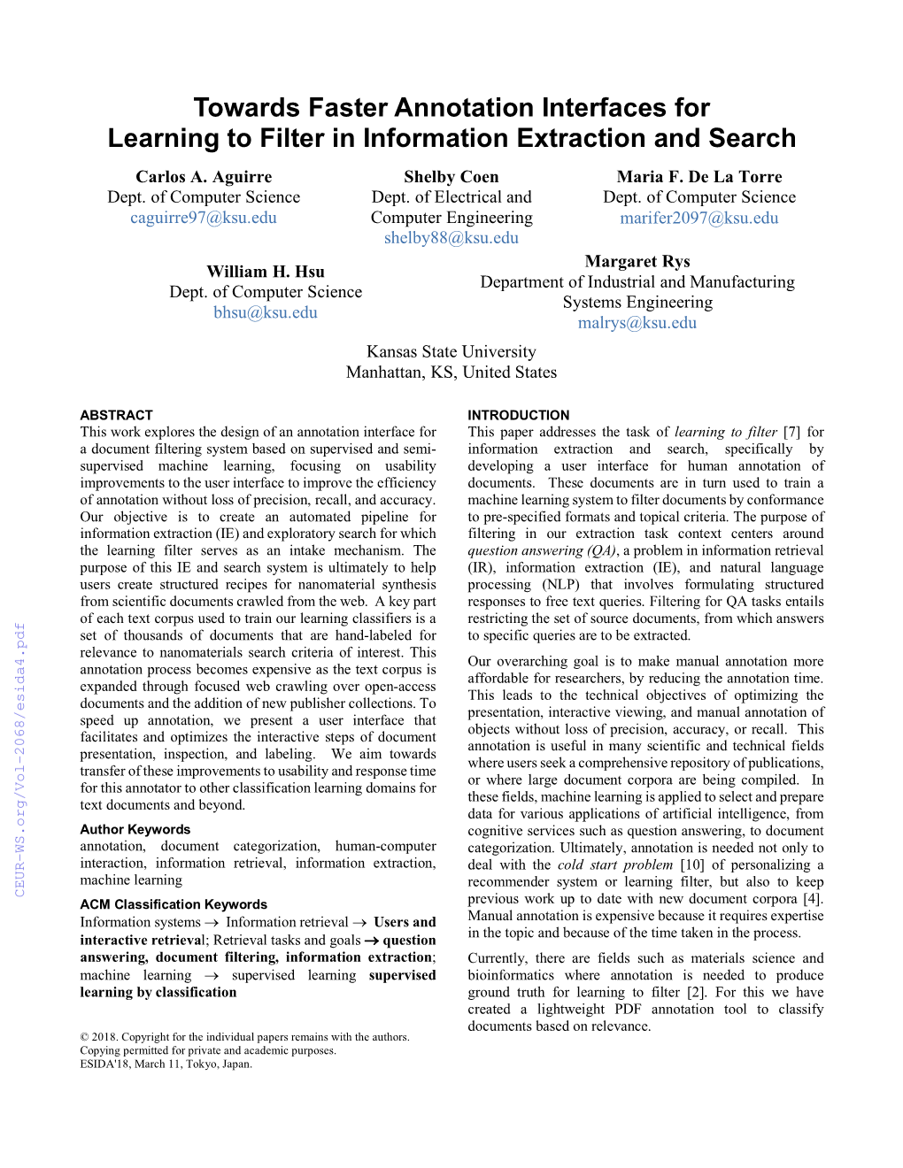 Towards Faster Annotation Interfaces for Learning to Filter in Information Extraction and Search Carlos A