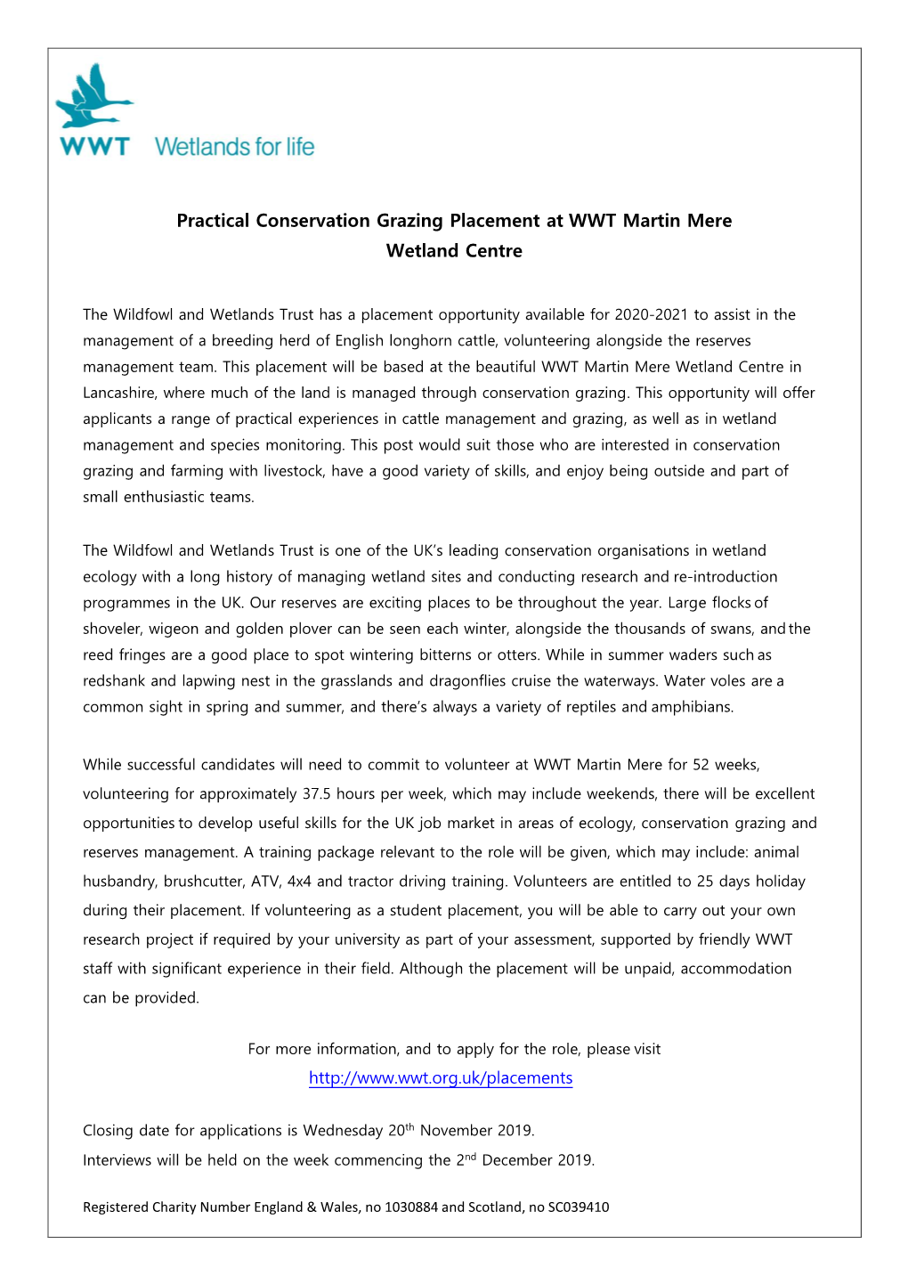 Practical Conservation Grazing Placement at WWT Martin Mere Wetland Centre