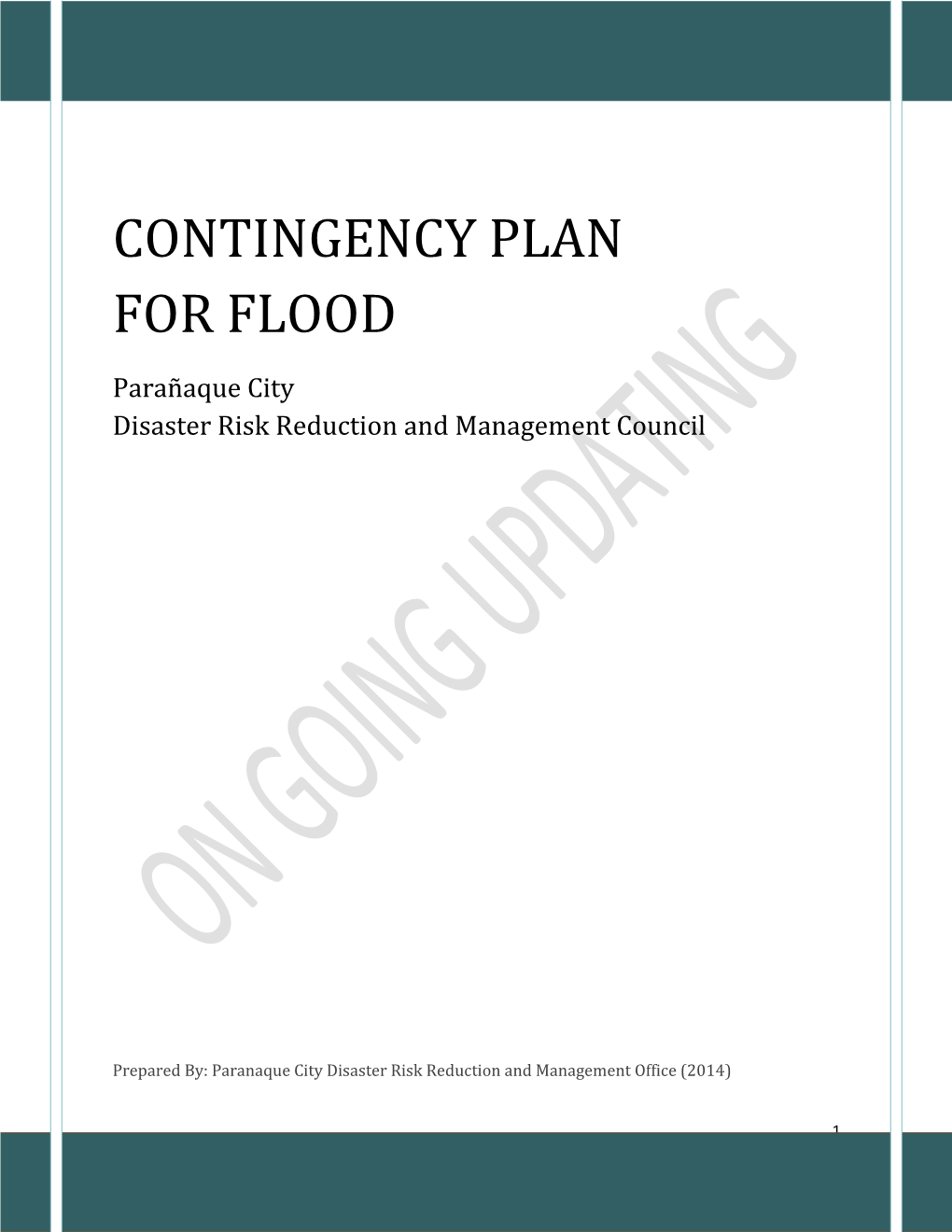 Contingency Plan for Flood