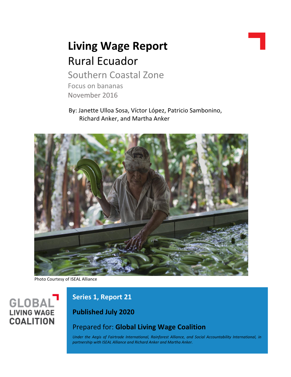 Living Wage Report Rural Ecuador Southern Coastal Zone Focus on Bananas November 2016
