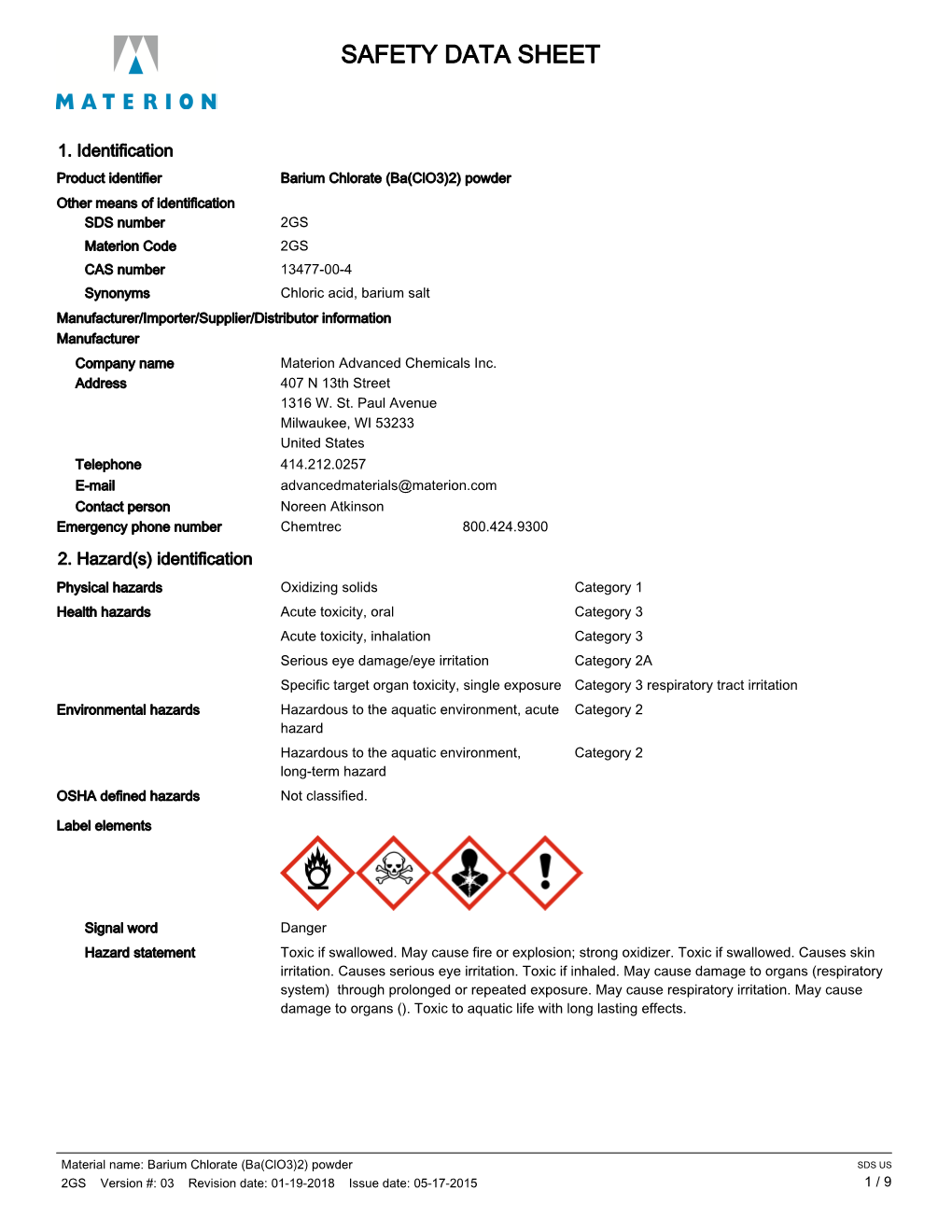 Safety Data Sheet