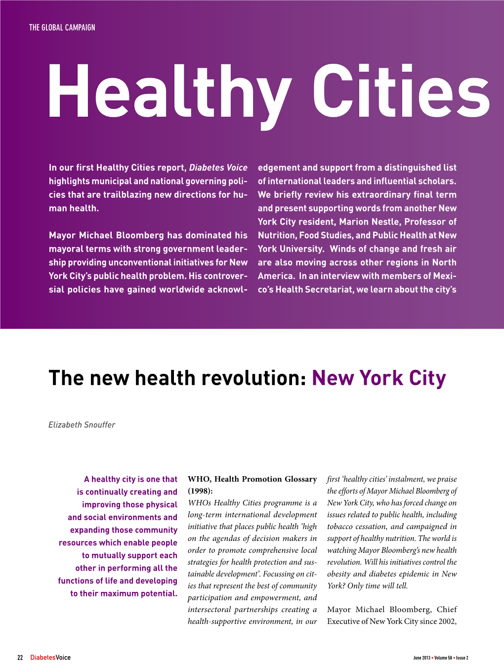 The New Health Revolution: New York City