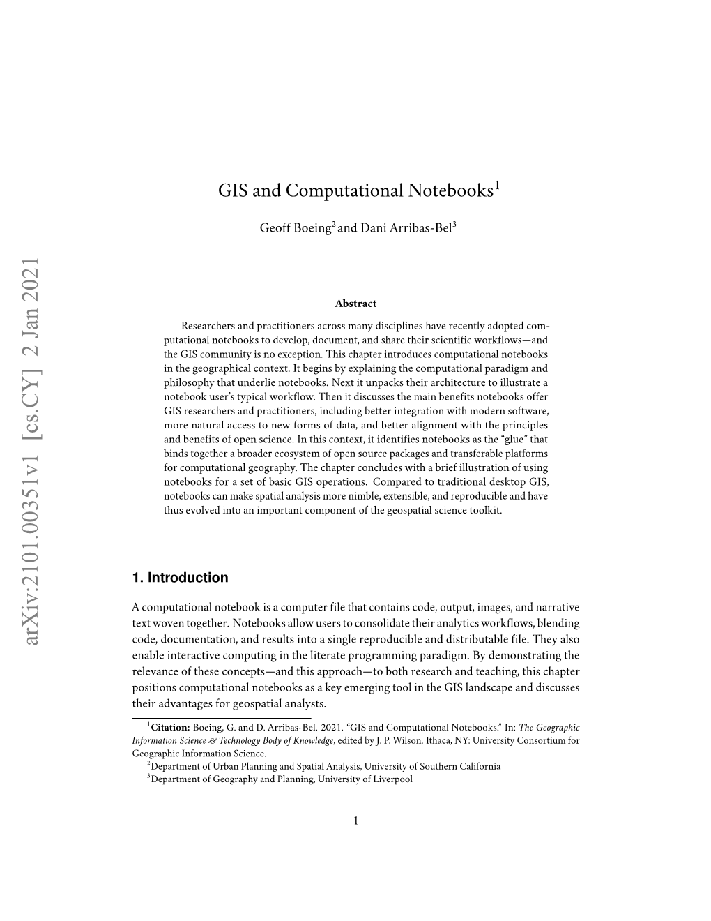 GIS and Computational Notebooks1