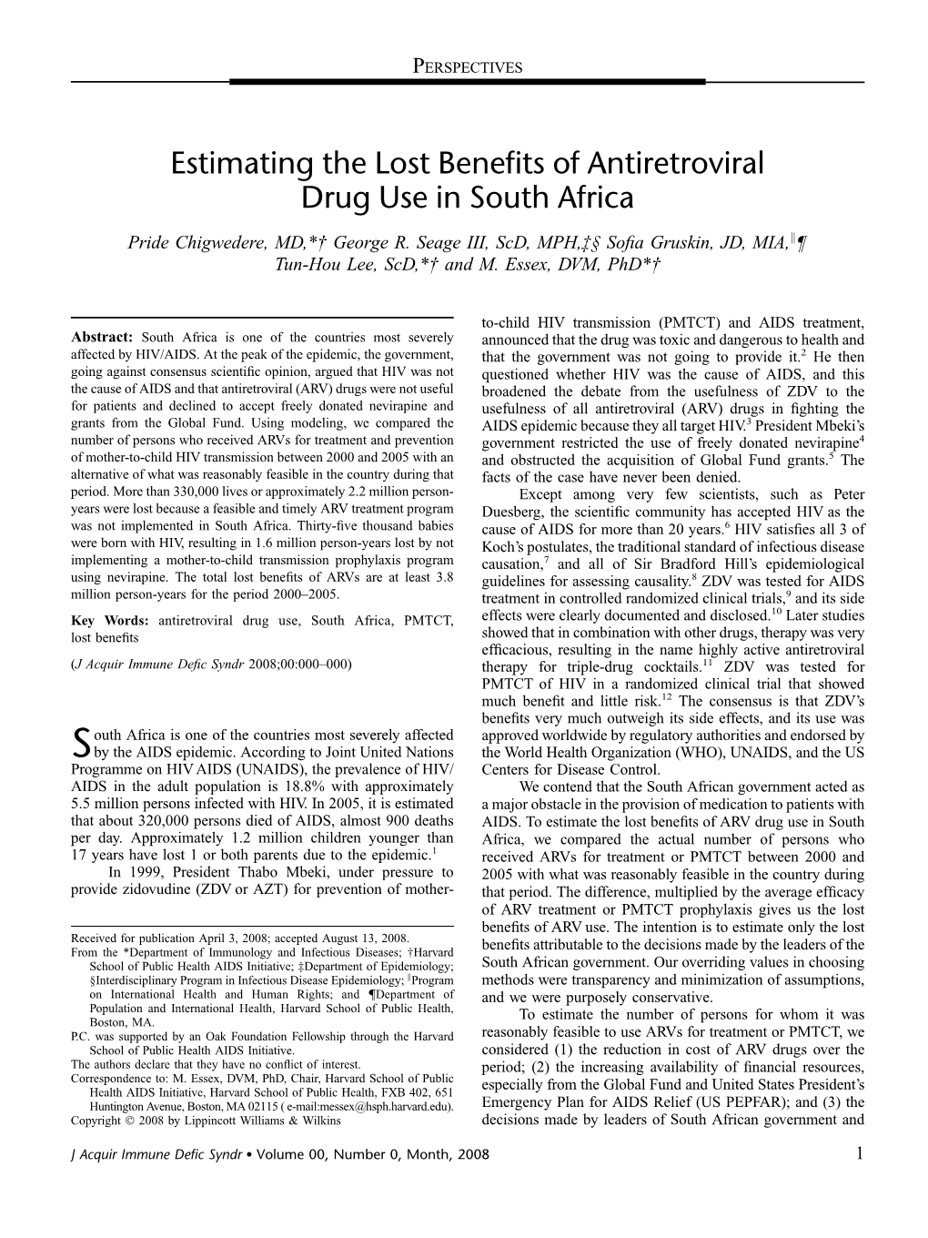 Estimating the Lost Benefits of Antiretroviral Drug