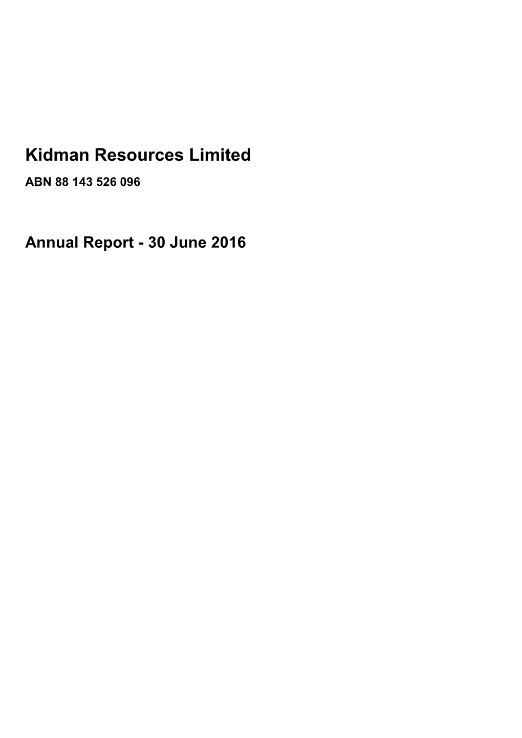 Kidman Resources Limited