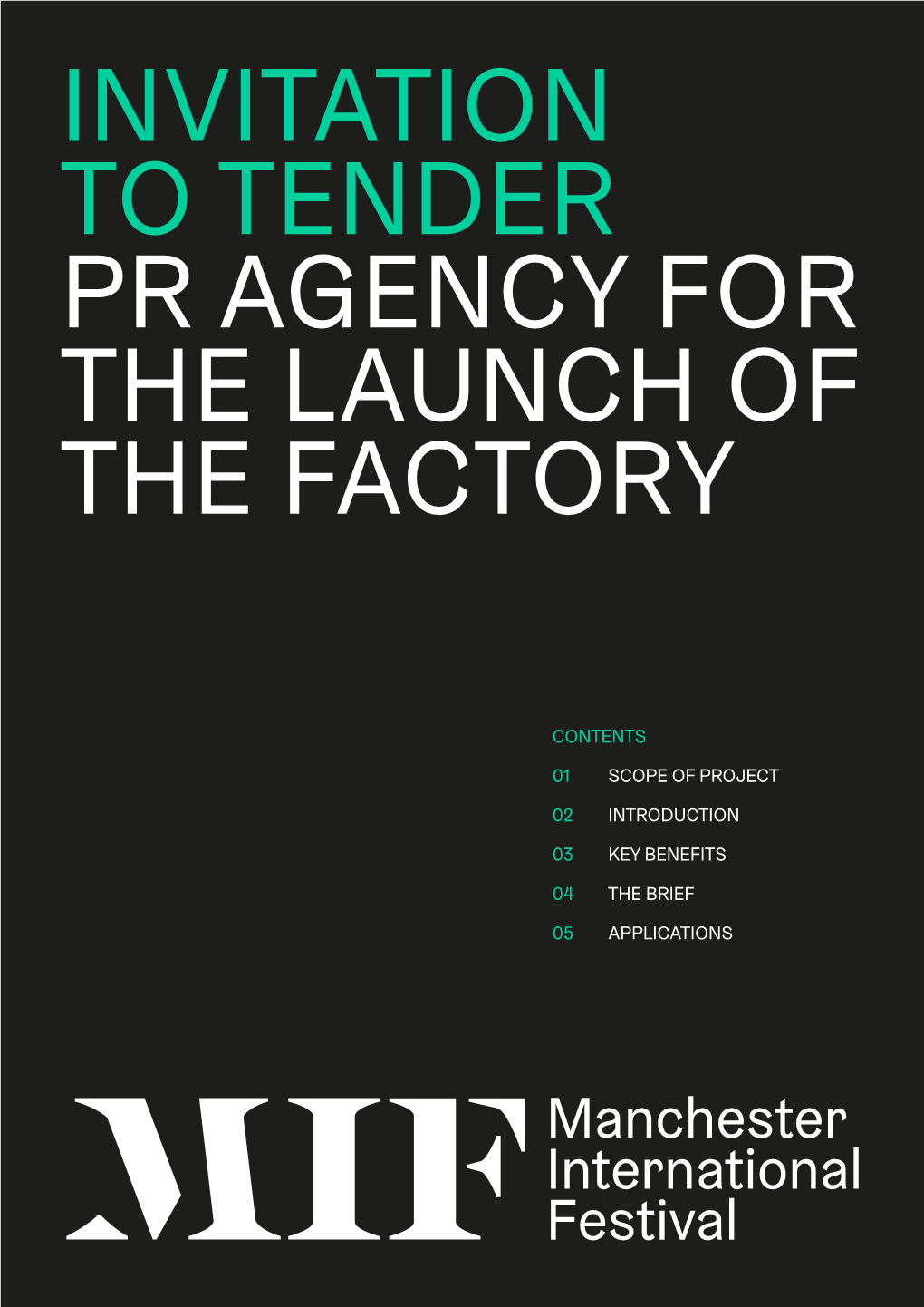 The Factory PR – Invitation to Tender