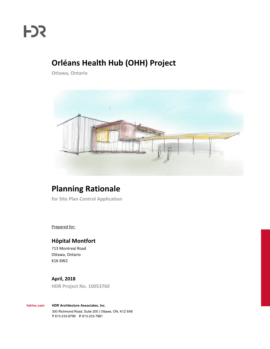 Orléans Health Hub (OHH) Project Planning Rationale